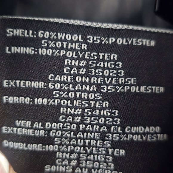 Nine West Women's Wool Blend Pea Coat- Black Size 2 - Classic Fit & Style Lined - Picture 5 of 5